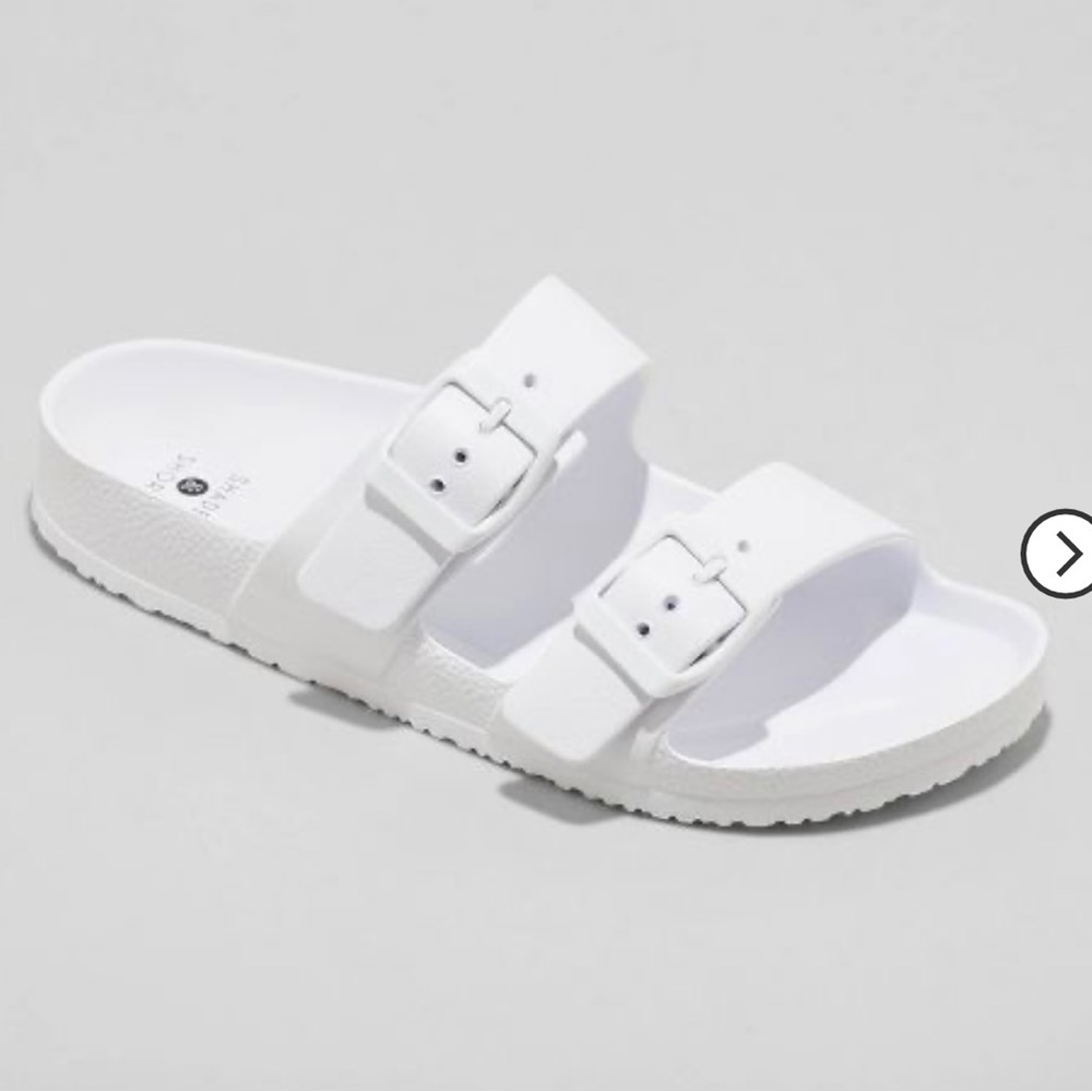 Brand New with Tags - Two Band Slide Sandals in White